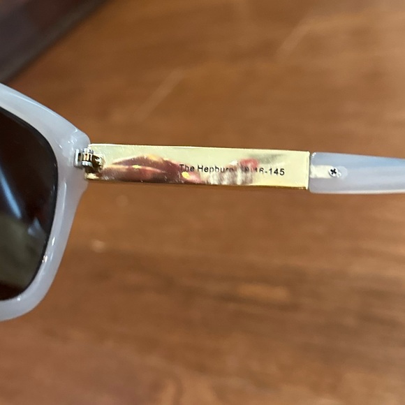 PRIVE’ REVAUX The Hepburn Handcrafted Cat Eye Sunglasses in Gray w Black Stripe - Picture 7 of 8